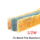 1/2W Metal Film Resistors 1% Tolerance 10 Ohm - 1M Ohm Full Available (50 Pack)