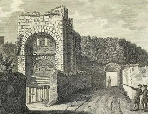 Devon ROUGEMOUNT CASTLE EXETER original copperplate engraved print 1874 - Picture 1 of 3