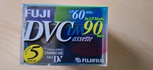 5 x FUJIFILM Mini DV DVC Cassette New Sealed SP:60/LP :90 DVM60 ME FUJI - Picture 1 of 4