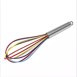 Frusta per uova manico in acciaio inox miscelatore cucina silicone palloncino filo sbattitore uova - Foto 1 di 2
