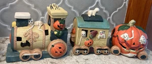Pumpkin Express Train Light Up Halloween Decorative Accessories Decor - 3pc Set - Picture 1 of 7