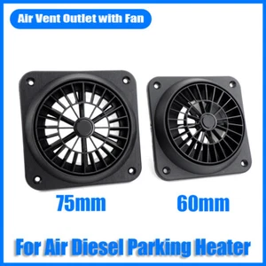 60mm 75mm Air Diesel Heater Conditioner Duct Air Vent Outlet with Fan Black @ - Foto 1 di 10