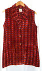 Lovely TREGEA BEVAN Hand Woven RED Knit VEST-6