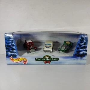 Hot Wheels Vintage Hot Rods Christmas Car Set Mattel 2000 Sealed Box - Picture 1 of 8