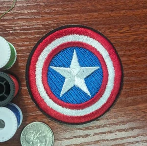 Captain America Patch Disney Marvel Comics Superhero Embroidered Iron On 2.75" - Picture 1 of 3