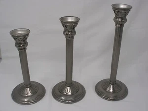 PartyLite Classic Creations Satin Silver Taper Candle Holder (Set of 3) - Picture 1 of 12