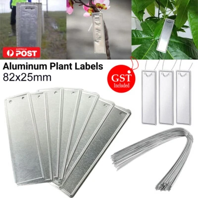 50/100x Aluminum Plant Labels Double Sided Metal Labels Tree ID Tags Waterproof - image 1 of 4
