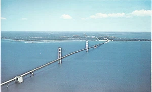 Postal Mackinac Bridge Straits of Mackinac Mackinaw City MI 3 - Imagen 1 de 2