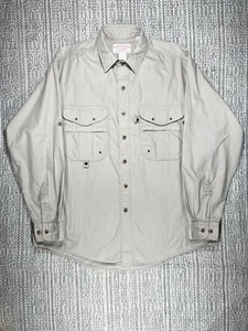FILSON Fly Fishing Shirt, MEN’S LARGE - Big, Style 656 Cotton, Washed Beige, USA - Picture 1 of 6