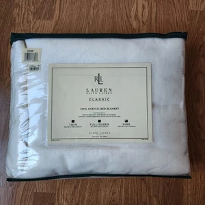 Lauren Ralph Lauren Classic King Size Acrylic Bed Blanket Vtg Made In USA New - Picture 1 of 5