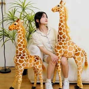 Huge Real Life Giraffe Plush Toys Cute Stuffed Animal Dolls Soft Simulation Gira - Picture 1 of 7