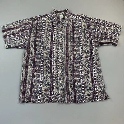 Vintage Ocean Pacific Shirt Mens Large Hawaiian Aztec Tribal Short Sleeve Surf - Image 1 of 4