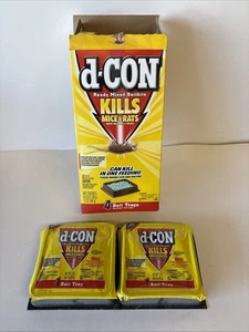 NOS Vintage d-CON dCON New York Sealed Trays W/Box For Mice & Rats - Picture 1 of 6