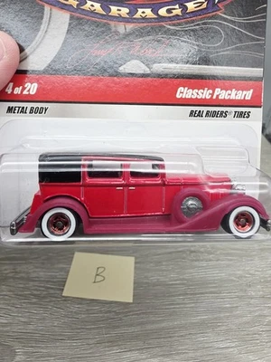 Hot Wheels Larry's Garage Classic Packard 2008 rojo 4/20 pilotos reales iniciales (B) Foto 1 de 4