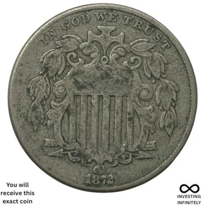 1872 Shield Nickel X-797 - Picture 1 of 3