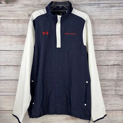 Pullover suelto cortavientos Auburn University War Eagle Under Armour 1/4 cremallera para hombre Foto 1 de 4