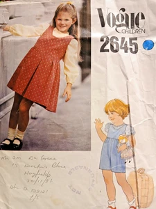 Sewing Pattern*Childs/Girls Pinafore Dress*All-in-one Jumpsuit**VOGUE 2645*Age 4 - Picture 1 of 1