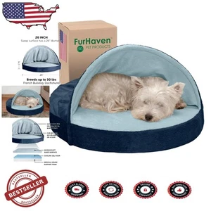 Cooling Gel Dog Bed 26" - Cozy Microvelvet Snuggery for Small/Medium Pets - Picture 1 of 12