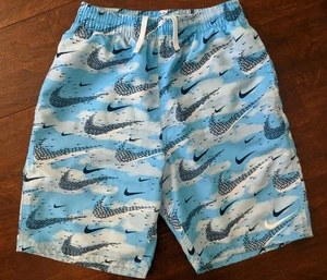 Nike Flock 7" Volley Swim Trunk Youth Boy's Size Large (NESSE790-486) Blues Logo - Picture 1 of 17