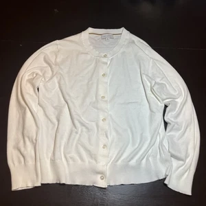 Damen Free Assembly Cozy Yarn Rundhalsausschnitt Cardigan Pullover Large Creme Größe XL - Bild 1 von 5