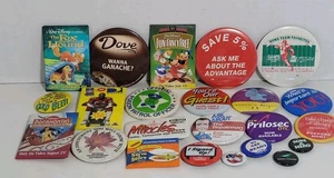 Lot #4 Vintage Assorted Advertising Pinback Buttons Movies Products - Picture 1 of 8