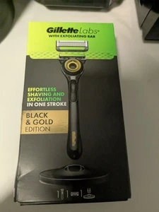 Gillette Labs Men's Razor Black & Gold Edition Exfoliating Bar + Magnetic Stand - Picture 1 of 3