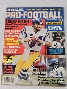 1980 Pro Football Yearbook  Dan Fouts, Terry Bradshaw, Walter Payton On Cover    - Picture 1 of 5