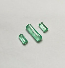 Natural Emerald 3 Pieces Pencil Set 5.10 Ct Fine Emerald Gemstone Luster Emerald