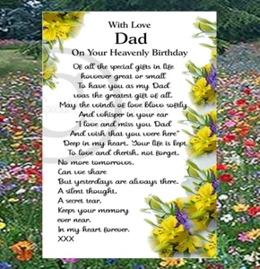 Memorial Grave Card Birthday, Heavenly Birthday, waterproof Mam Dad Mum g76 - Picture 1 of 6