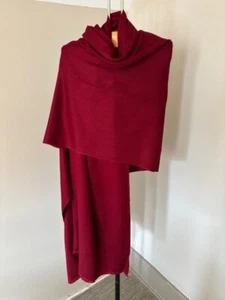 Chateau Robert Pashmina with silk Scarf/Wrap Handloomed in Nepal in Garnet Red - Picture 1 of 7