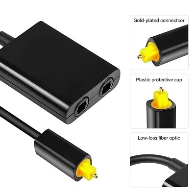 Splitter cavo ottico da maschio a 2 femmine Toslink audio digital cavo fb01
