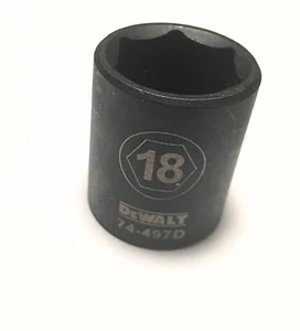 DeWalt  18 mm x 3/8" Dr Impact Socket  6pt  74-497D Free USA Shipping - Picture 1 of 3