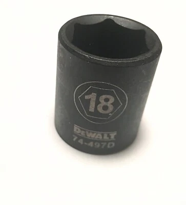 DeWalt  18 mm x 3/8" Dr Impact Socket  6pt  74-497D Free USA Shipping - Image 1 of 3