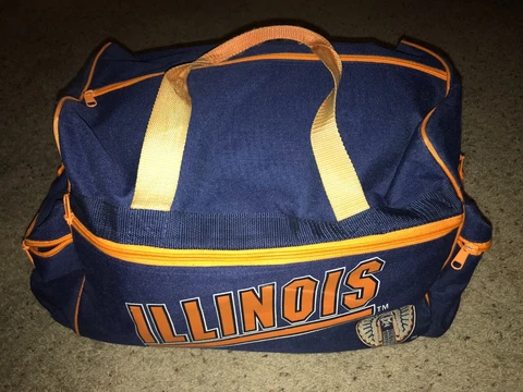 Illinois Fighting Illini Chief Illiniwek Vintage 18x12 Duffle Gym Travel Bag Cover
