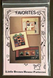 LITTLE BROWN HOUSE PATTERNS "FAVORITES" 3 wall hanging Quilts Cats Hearts Stars - Picture 1 of 2