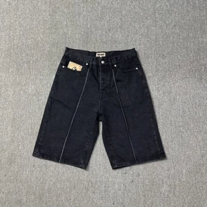 Five-Pointed Star Embroidered Logo Heavy Washed Denim Shorts Men Baggy Y2K - Picture 1 of 28