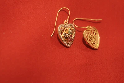 Ohrhänger Silber 925  mit Rubin Smaragd Saphir vergoldet - Bild 1 von 4