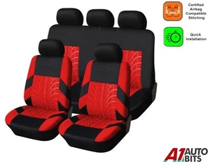 Car Seat Covers Protectors Red Full Set Fabric For Nissan Qashqai Juke Note - Picture 1 of 7