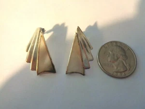 VINTAGE STERLING MOP PIERCED EARRINGS...SIGNED ND - Picture 1 of 3