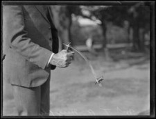 Divining rod being held by Mr T.A. Murphy, NSW, ca. 1920 Australia Old Photo