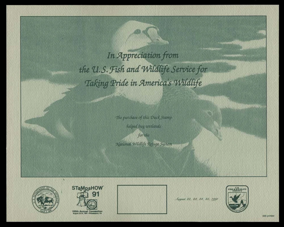 Federal duck stamp souvenir card, RW58 — Card 45 - Image 1 of 1