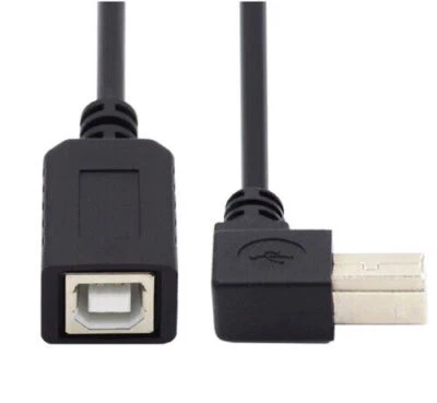 USB 2.0 B Type Male to Female Right-Angle Printer Extension Cable 0.2m - Image 1 of 4