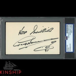 Greg Norman signed 3x5 Index Card PSA DNA Slabbed Inscribed Golf Auto C4005 - Picture 1 of 1