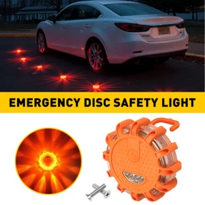 8 LED Road Flares Emergency Safety Disc Light Flashing Roadside Beacon Warning' - Picture 1 of 9