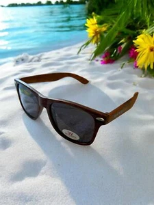 SuperFeet Aviator Sport Sunglasses (Faux Wood Frame) - Picture 1 of 3