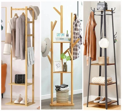 Garderobenständer Kleiderständer Garderobe Standgarderobe mehre Haken Hängeregal - Bild 1 von 4