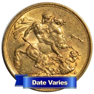 Gold British Sovereign Random Year Average Circulated - Picture 1 of 2