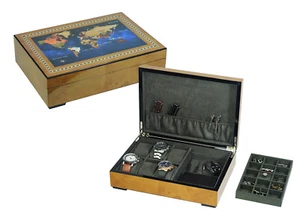 Hand Made Watch Keys Map Cufflink Cabinet Luxury Case Storage Box Jewellery cy59 - Picture 1 of 7