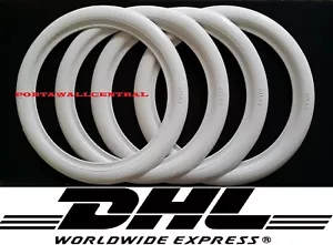 ATLAS 15'' WIDE MOTORCYCLE WHITE WALL PORTAWALL TYRE TRIM SET 4PCS - Picture 1 of 3