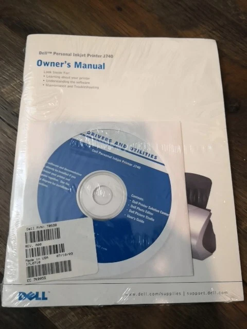 Owner's Manual DELL J740 Personal Inkjet Printer Owners Manual And CD - Image 1 of 2